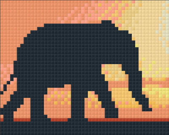 Elephant Silhouette One [1] Baseplate PixelHobby Mini-mosaic Art Kit
